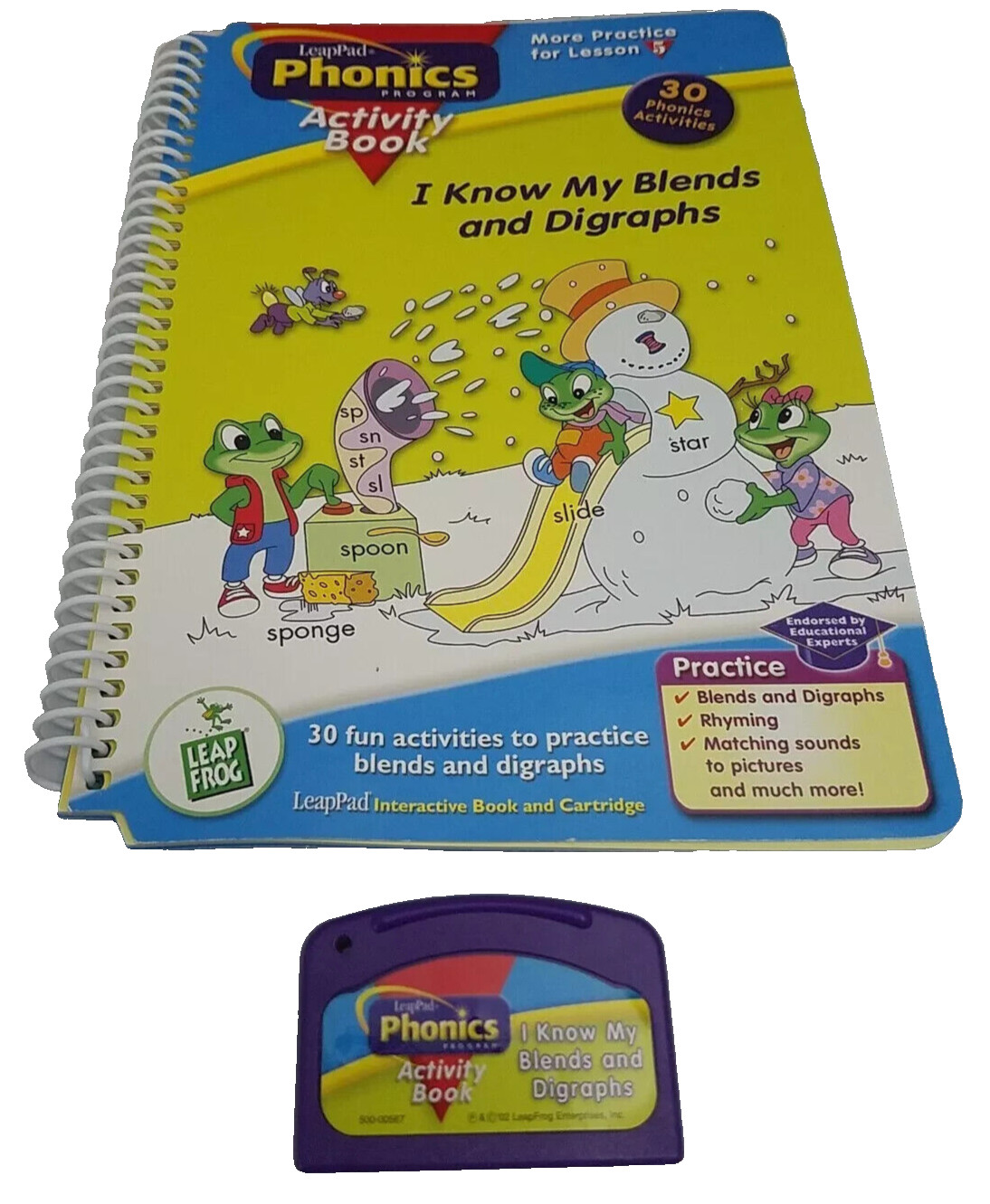 I know My Blends & Diagraphs Leap Frog Leap Pad Phonics Spiral Book W Cartridge