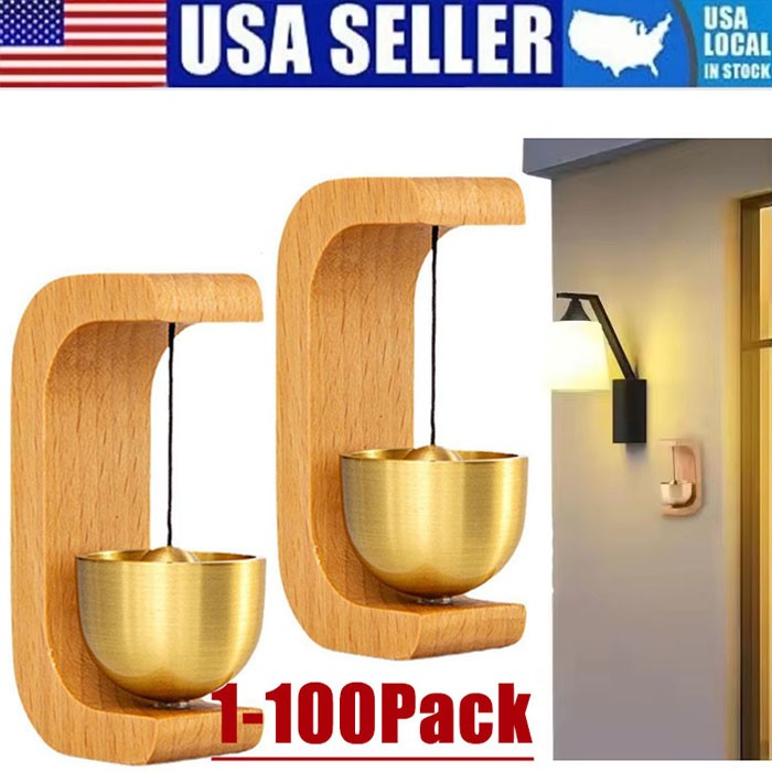 Magnetic Wind Chime DoorBell Doorway Setting Wooden-Copper for Coffee Shop/Home