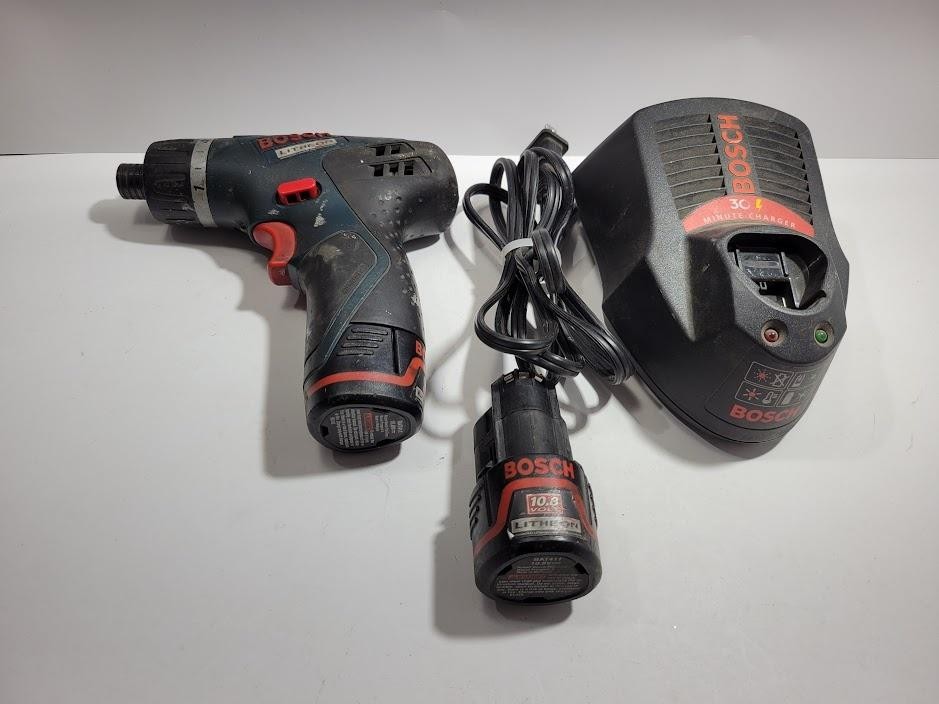 Bosch PS20 Mini Drill Driver Set 4Pc 10.8V Blue Lithium-Ion Batteries Charger