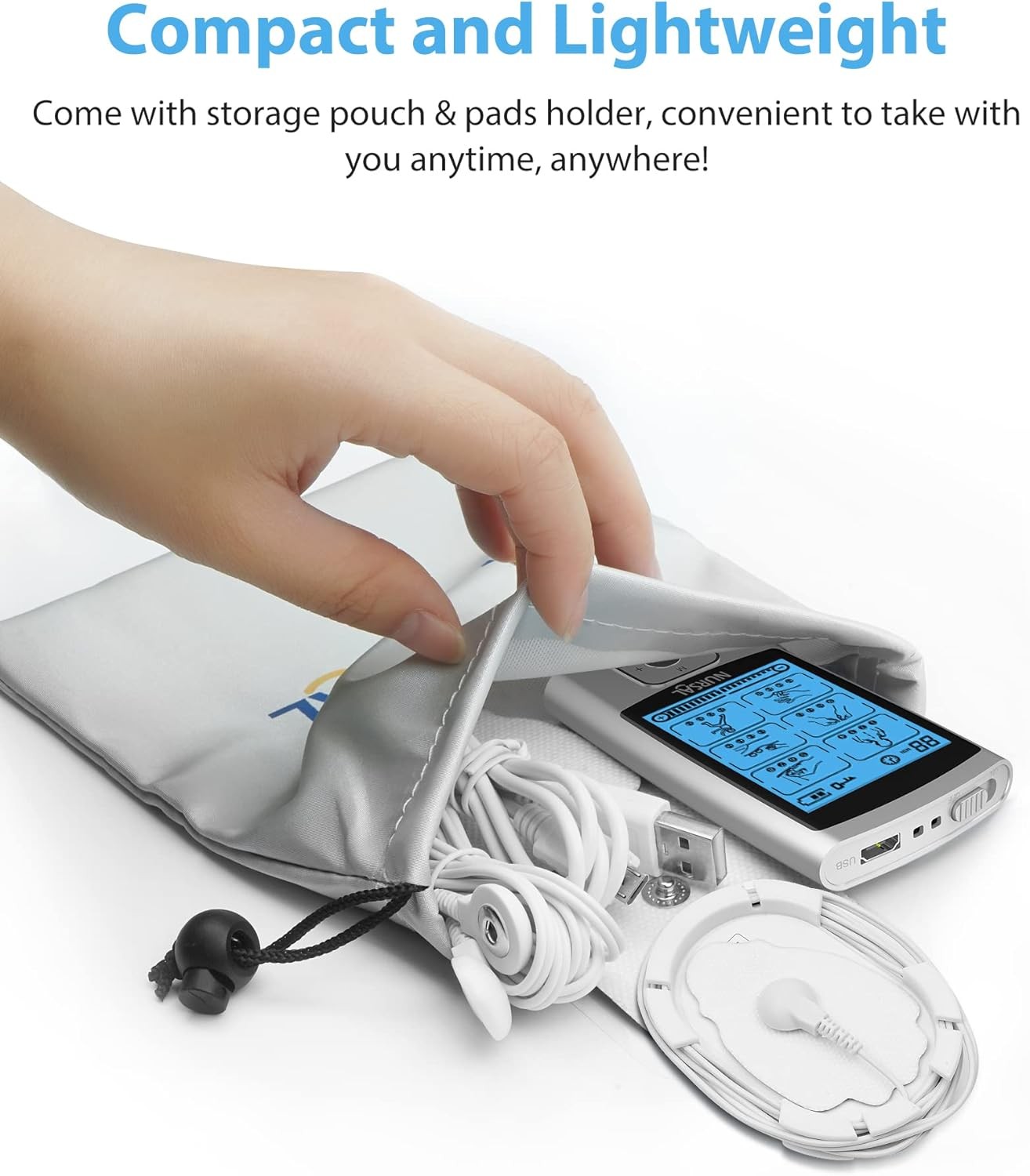 NURSAL 24 Modes TENS Unit Muscle Stimulator with Continuous Stimulation,