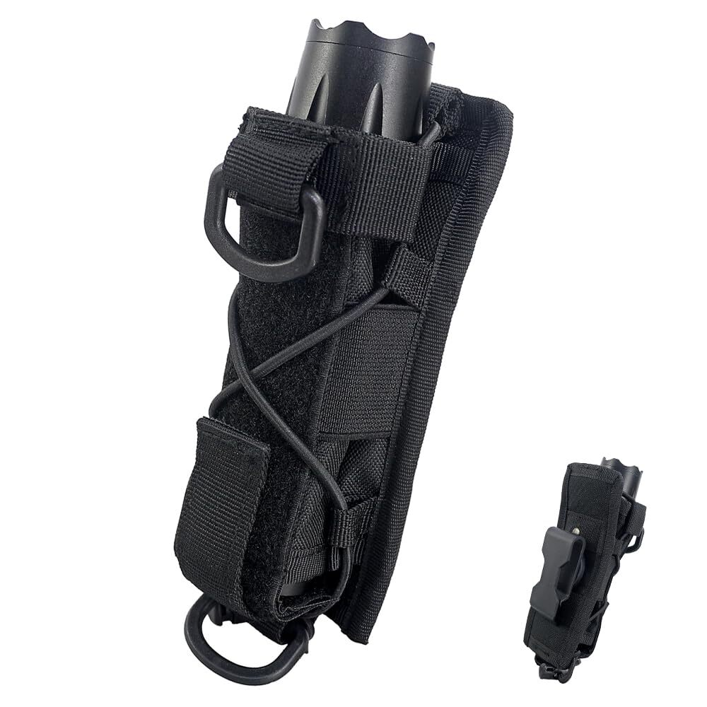 Tactical 360 Degree Flashlight Pouch Holster Rotary Torch Case Belt Torch Holder