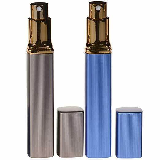 5 Mini Refillable Travel Perfume Atomizer - 12ml Portable Spray Pump Bottle Case