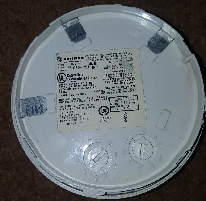 Notifier CPX-751 SMOKE DETECTOR FIRE ALARM
