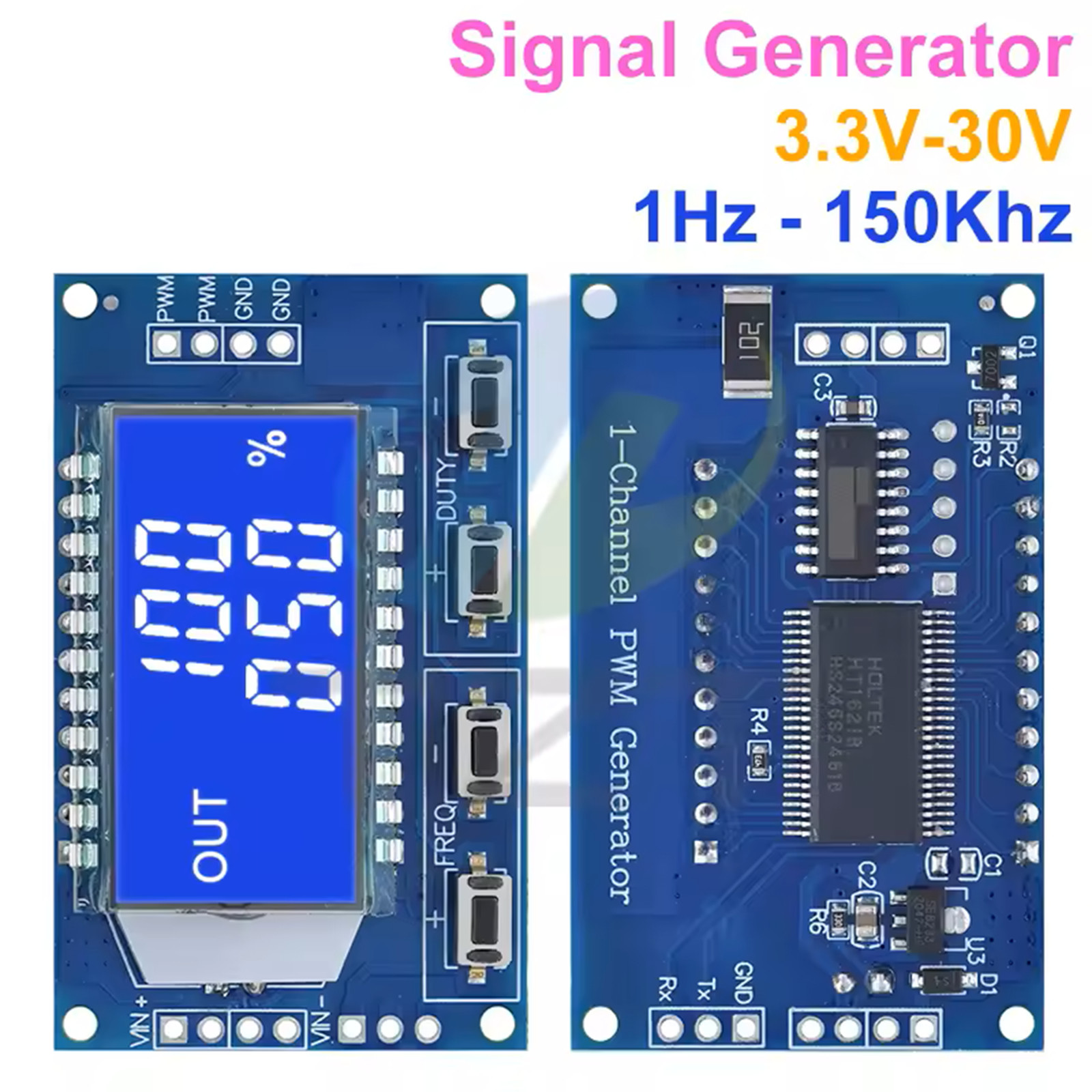 Signal Generator PWM Pulse Frequency Duty Cycle Adjustable Module LCD Display