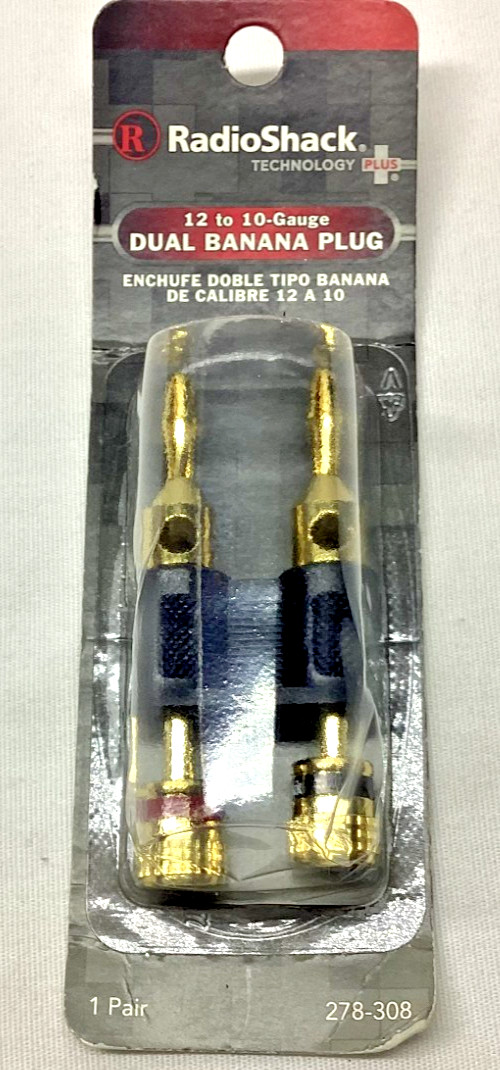 Radio Shack Gold Plated Dual Banana Plug, 278-0308. Brand New!