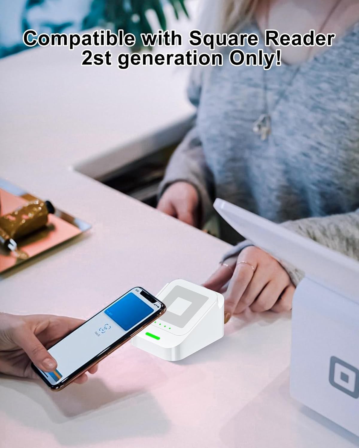 Second Generation Square Card Reader Dock Stand with Detachable USB-C Port
