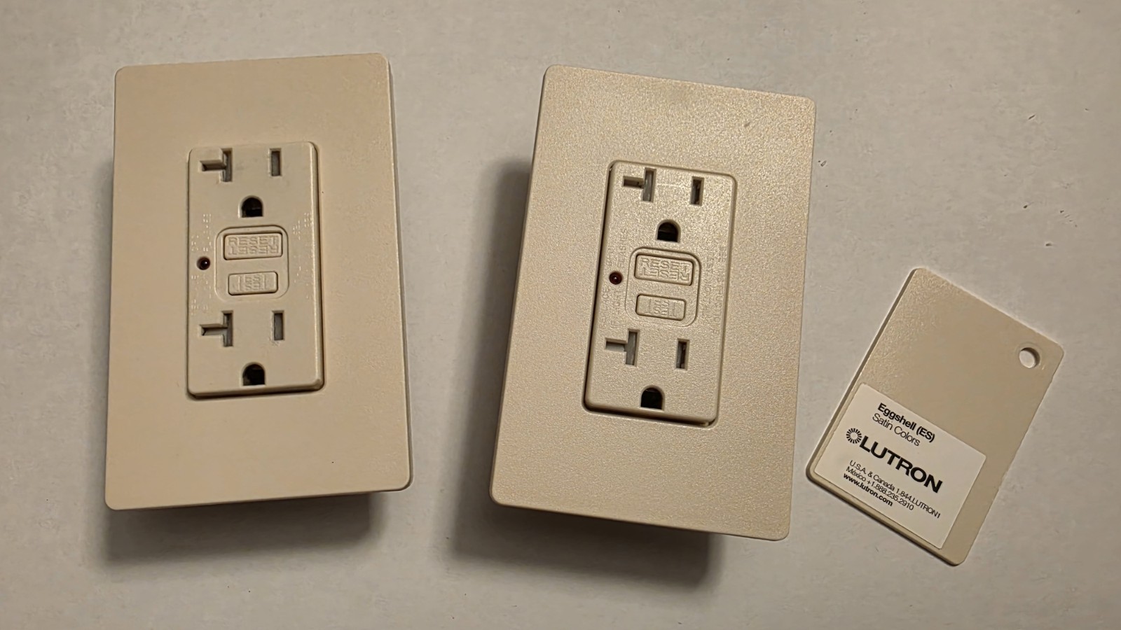 Lutron 20 AMP GFCI Tamper Resistant Outlet w/ Test Light & Plate, Satin Eggshell
