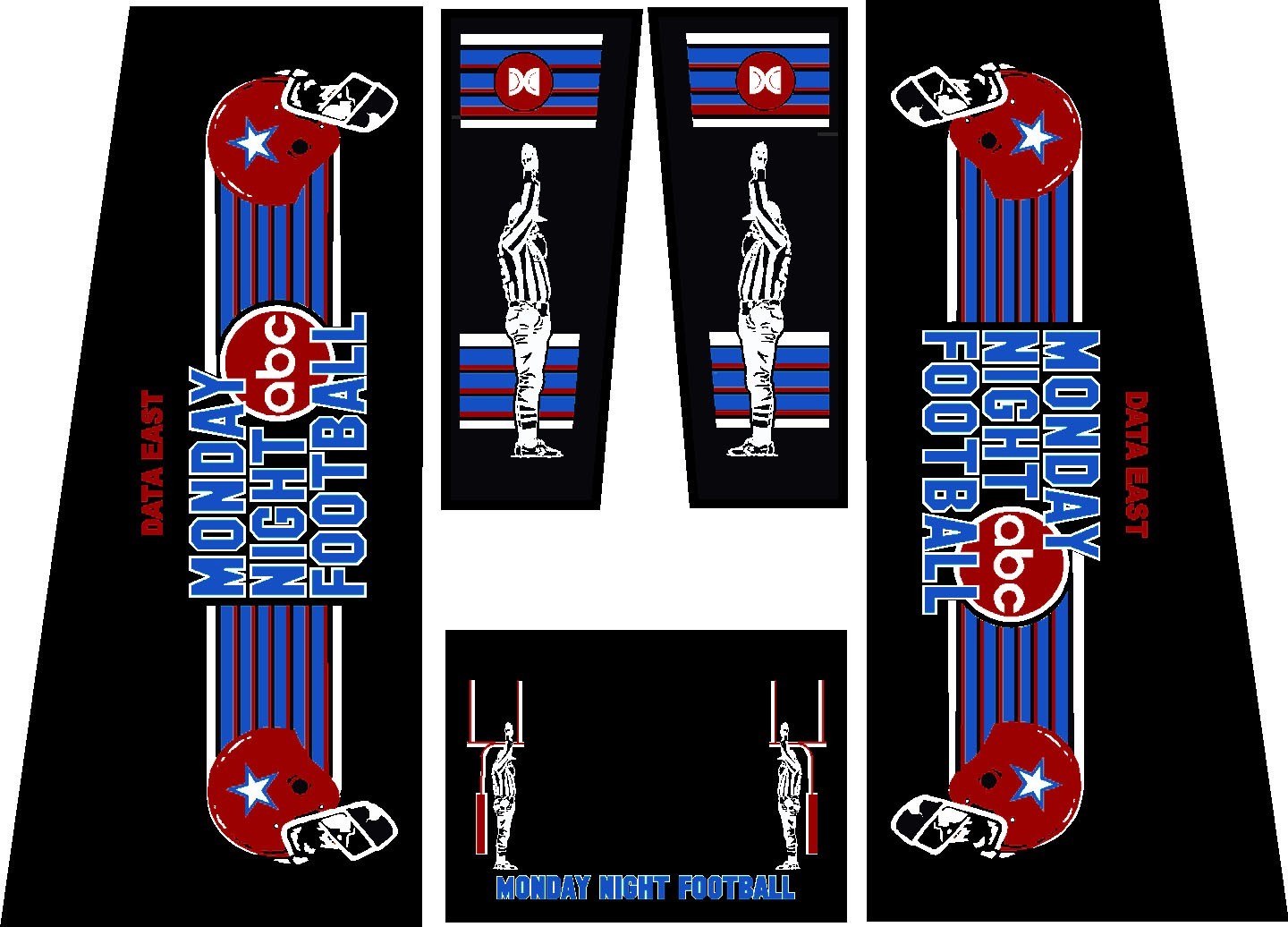 Data East Monday Night Football Pinball Machine CABINET Decal Set