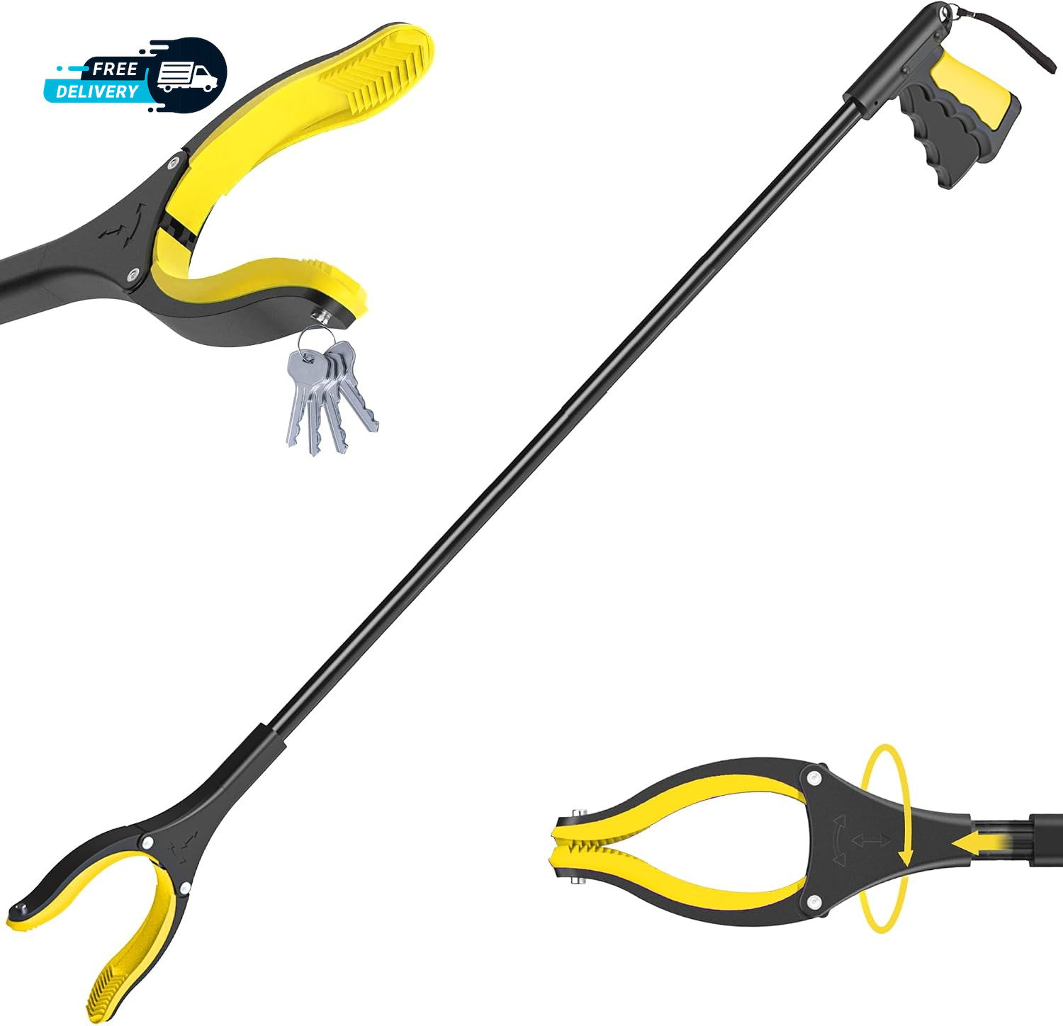 59 Inch Extra Long Grabber Reacher Tool Pick up Stick for Seniors with Strong