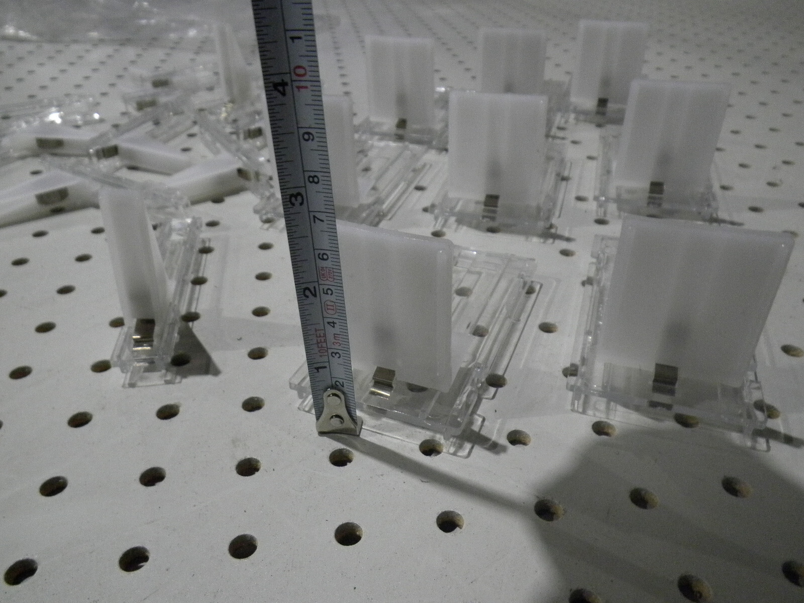 Lot of modular shelf pusher inserts Clear+white plastic 18pcs