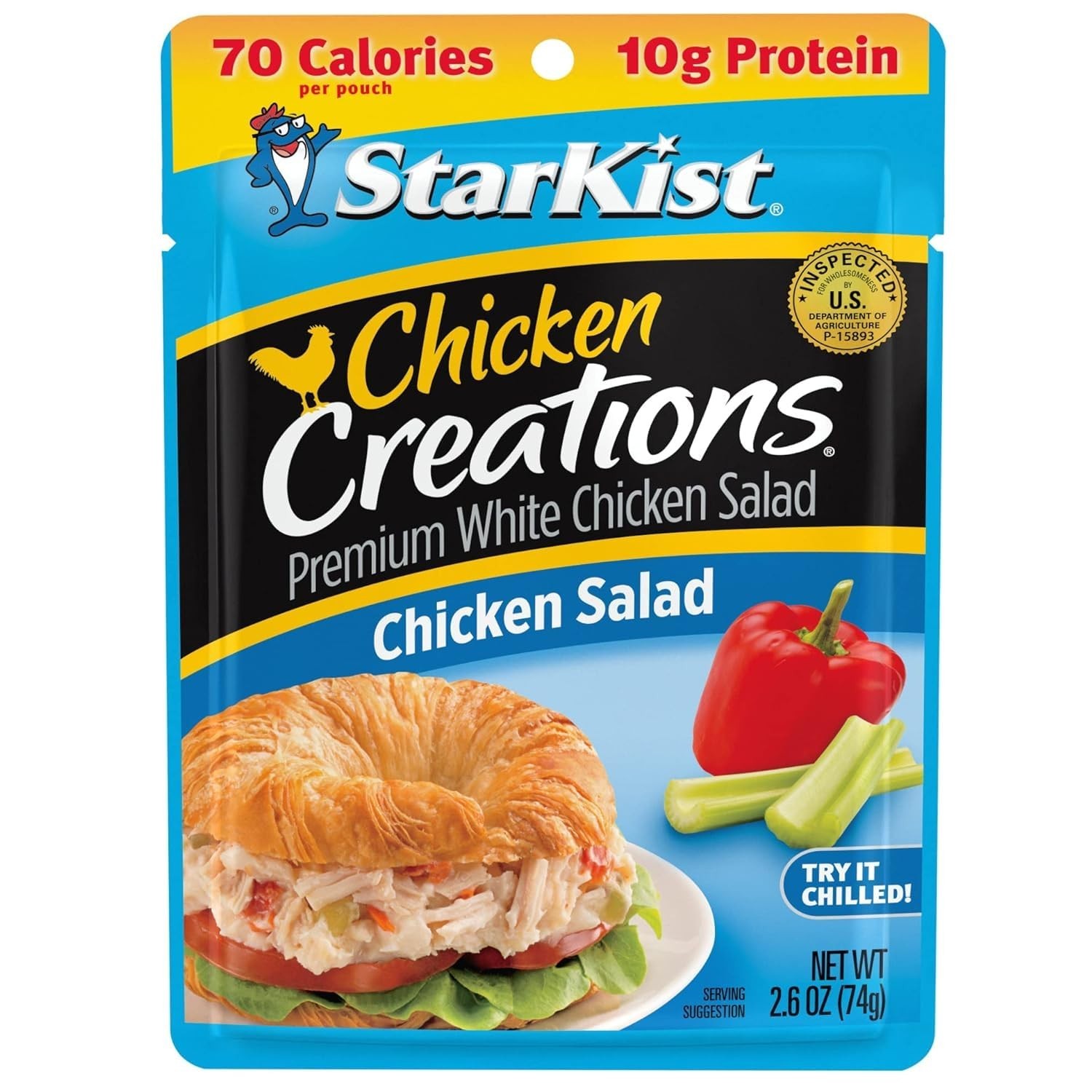 Convenient Chicken Salad Pouches - 2.6 oz, 12 Pack