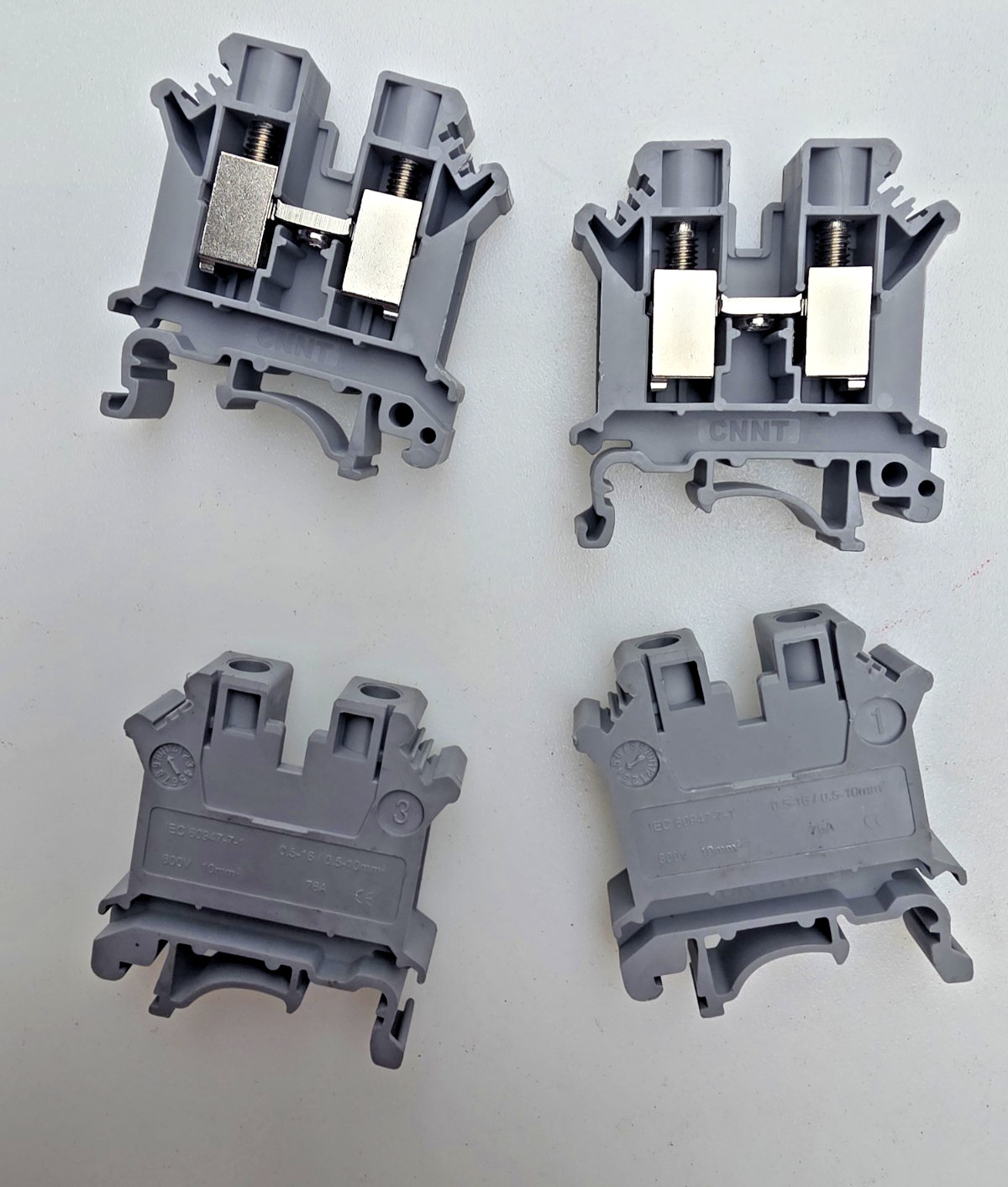 Lot of 4 Terminal Block IEC 60947-7-1, 800V, 10mm, NEW-FREE SHIPPING