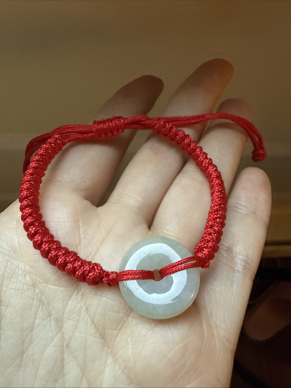 Untreated Grade A Myanmar Jadeite Bracelet 天然翡翠 老坑冰平安扣手工精編紅手鍊