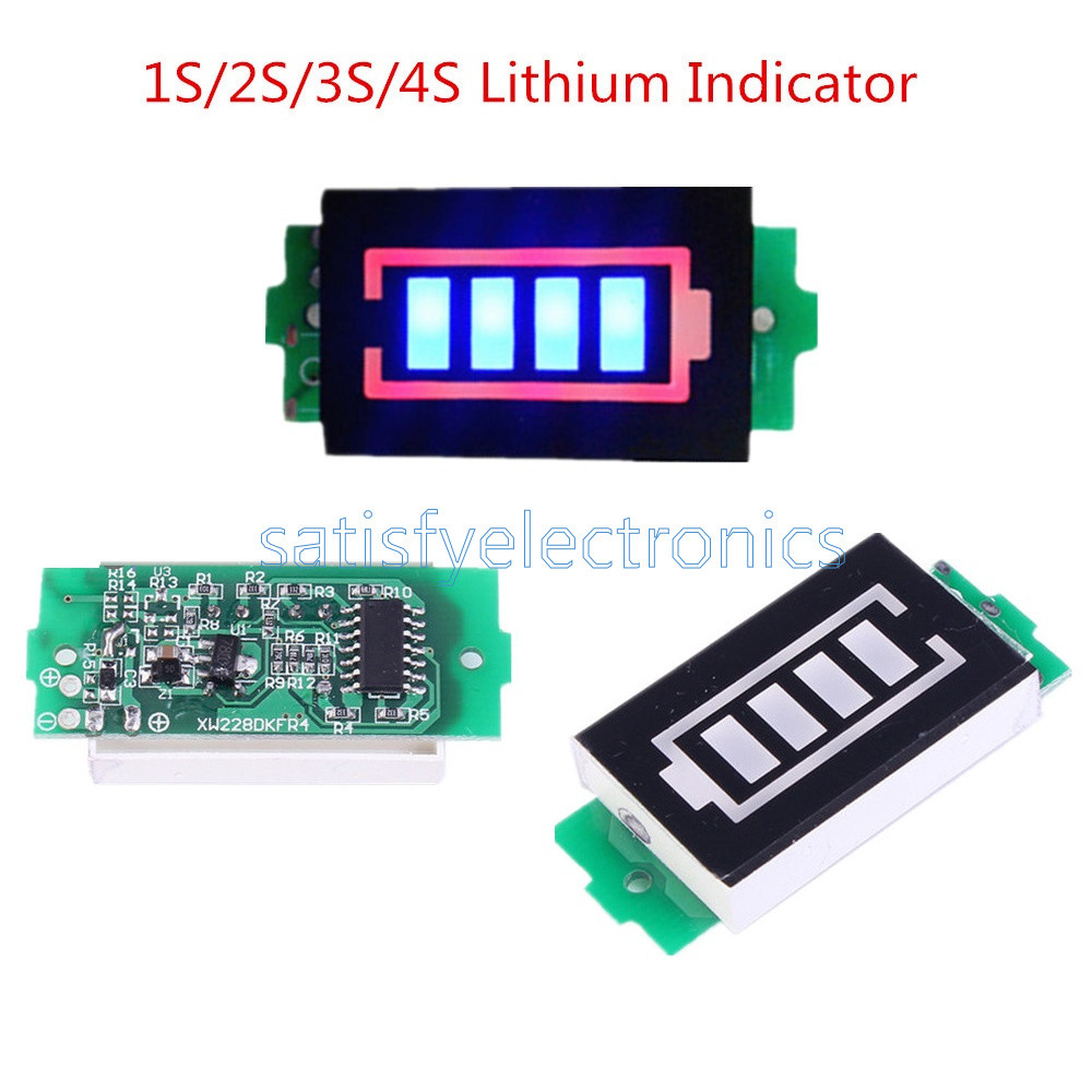1S/2S/3S/4S 4.2/8.4/12.6/16.8V Lithium Battery Capacity Indicator Power Tester Y
