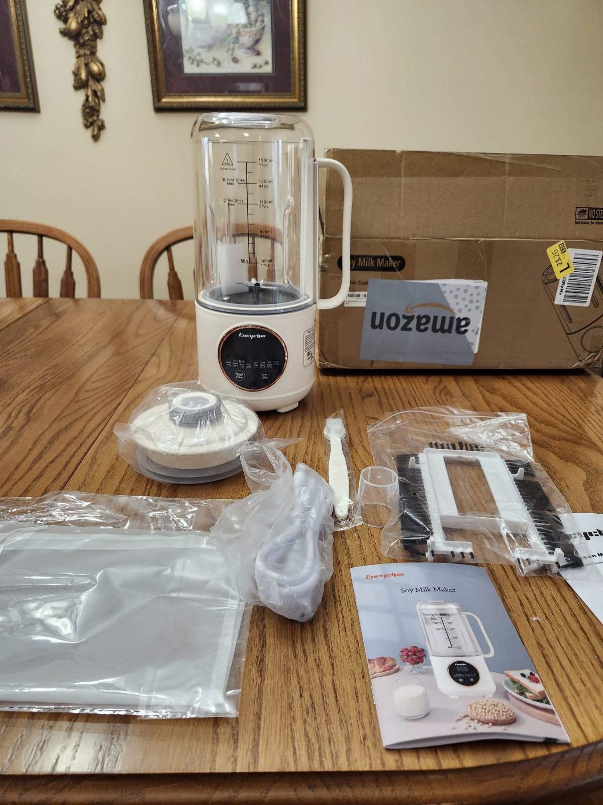 Encyclpo Automatic Nut Milk Maker Soybean Milk Machine For Almond Oat Soy 50 oz