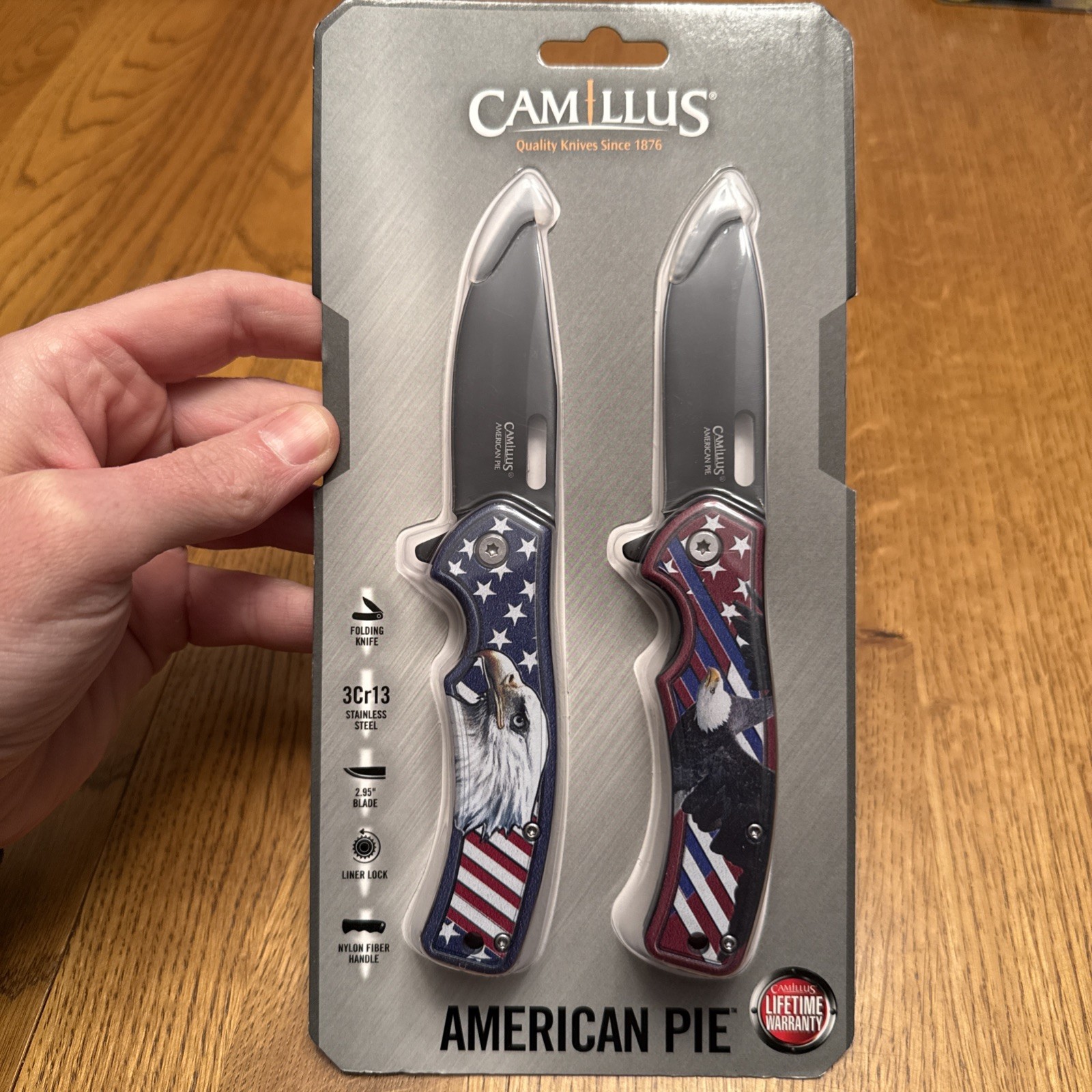 Camillus American Pie Folding Nylon Fiber Handle Knife, 2 Knife Set, Brand New