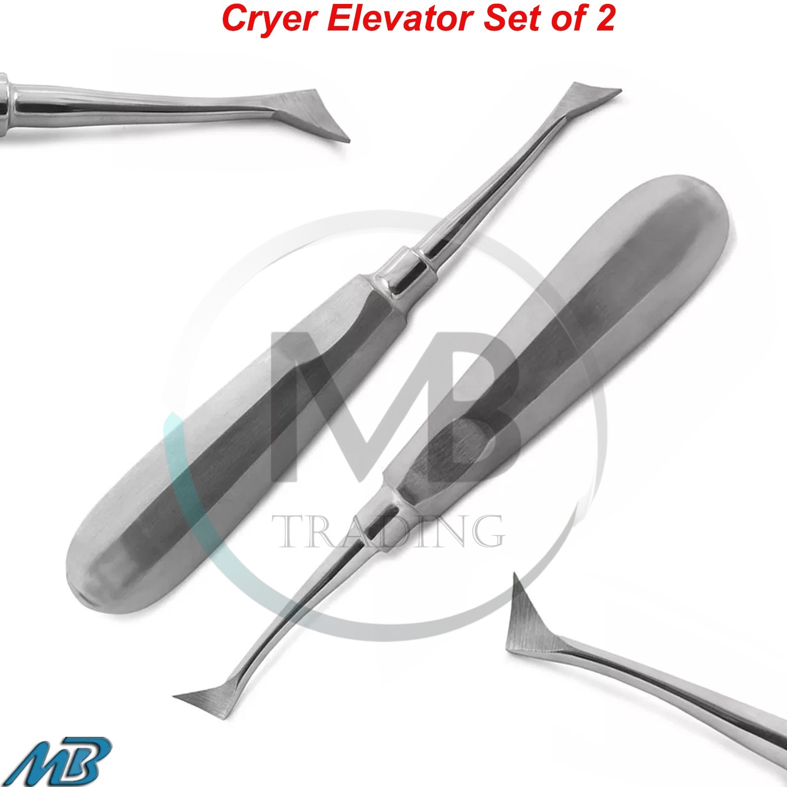 2 Pcs Dental Elevators Cryer RIGHT / LEFT Surgical Instruments German Grade