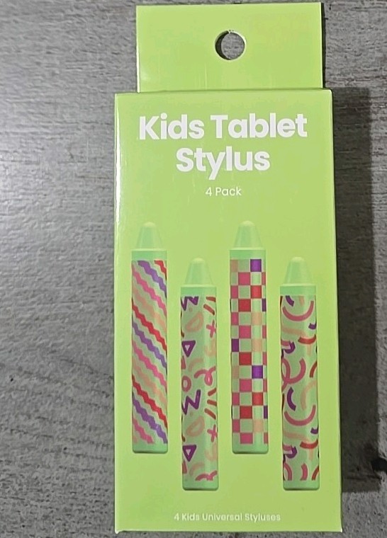 Kids Crayon Style Universal Tablet Stylus - 4 Pack Green. Brand New In Box.