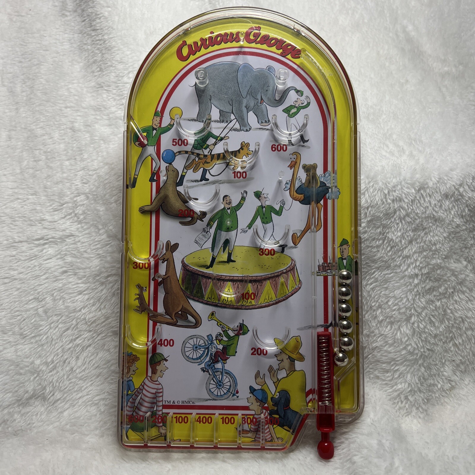 Curious George - Pinball Game Toy Retro Circus Monkey Handheld Travel Game