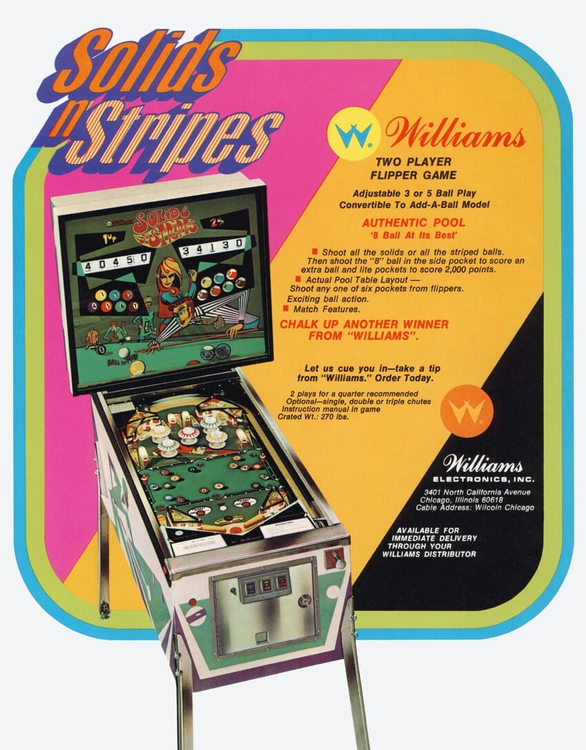 1971 Williams Solids N Stripes Pinball Machine Maintenance Super Kit