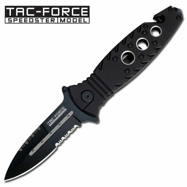 Tac Force Assisted Blade Tactical  Black Pocket Knife Black Blade Outdoor TF-569