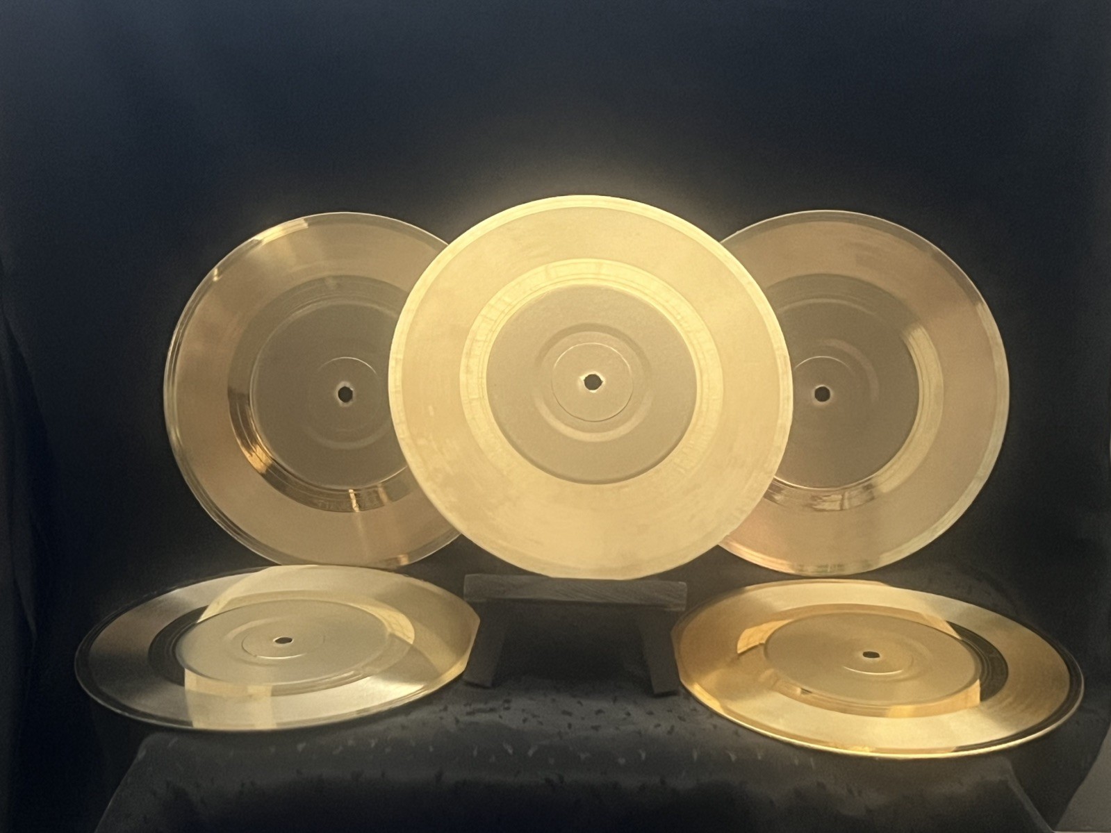 Blank Gold Plated 7” LP Record High Quality to Customize Award Vinyl Lot of 5