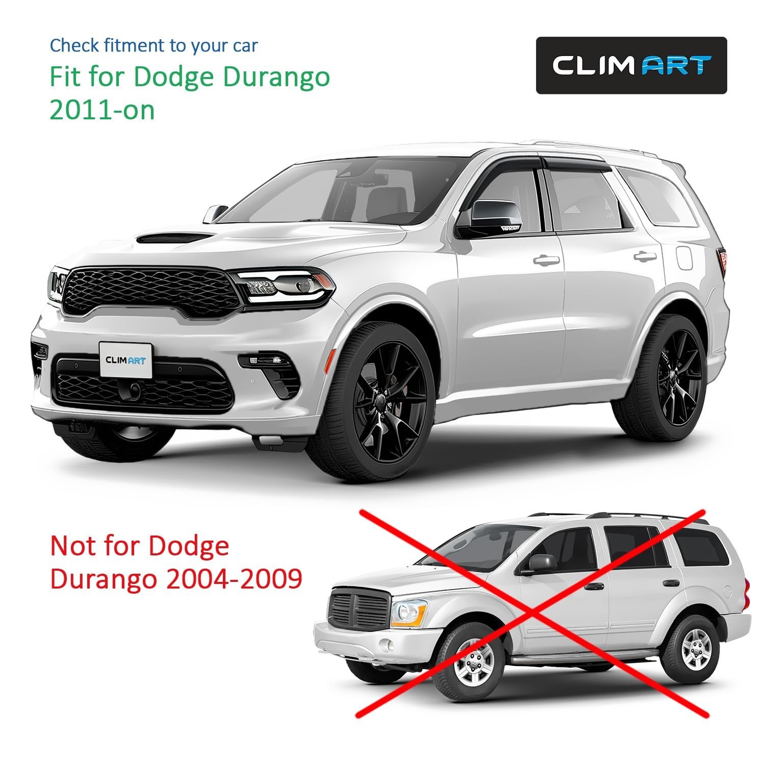 CLIM ART Incredibly Durable Rain Guards for Dodge Durango 2011-2026, Original...