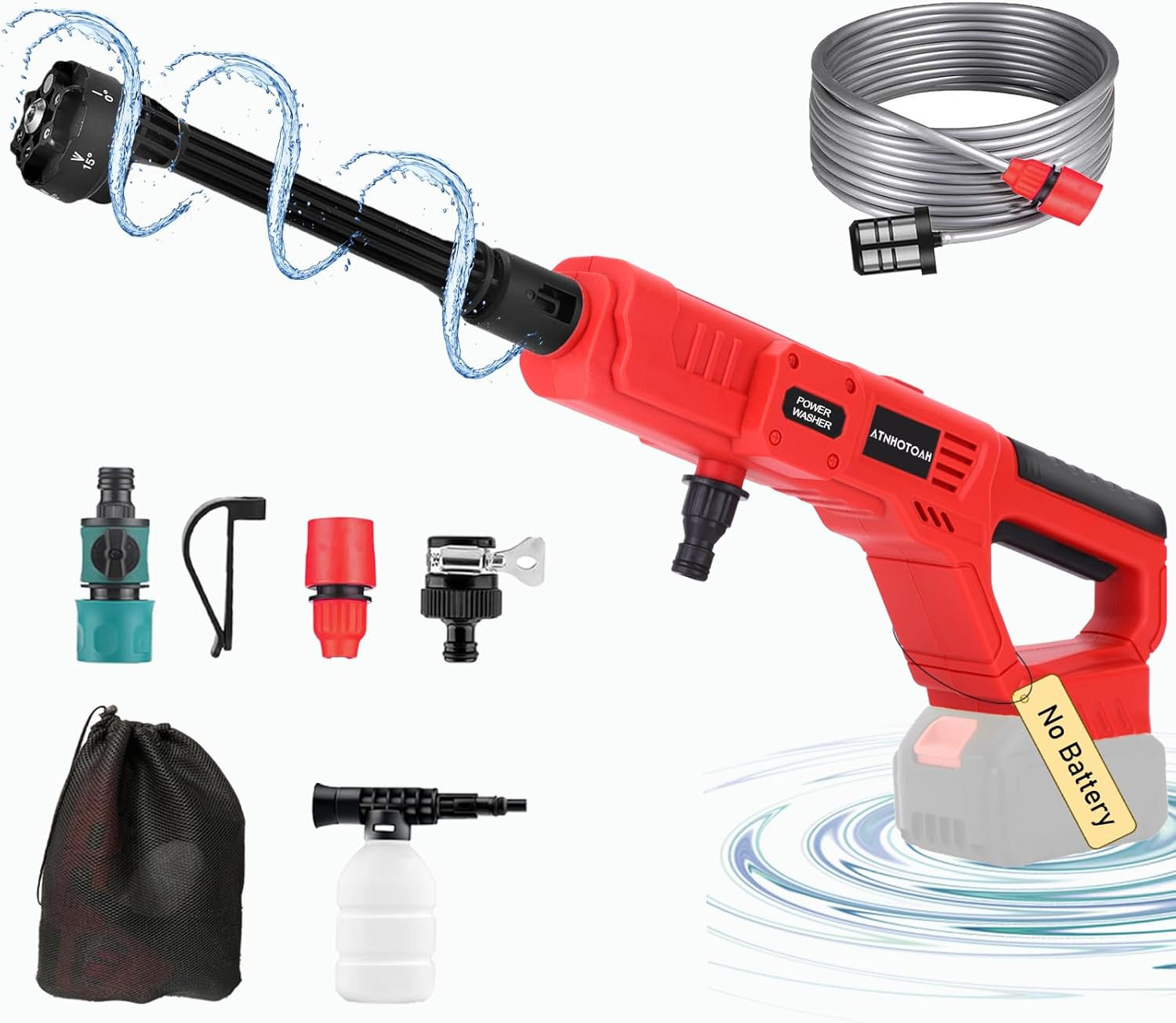 Cordless Cleaner Tool for Milwaukee Battery, Portable Car Cleaning Tools with 6-