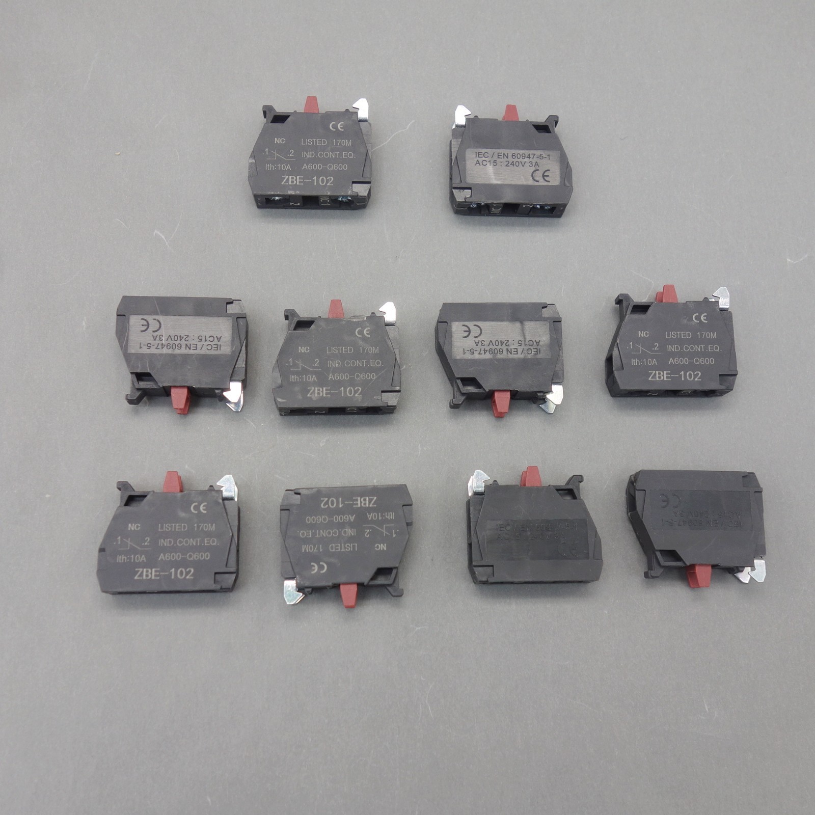 10PCS Fits ZBE-102 N/C Normal Close CONTACT BLOCK RED FOR XB4 XB5 Series Product