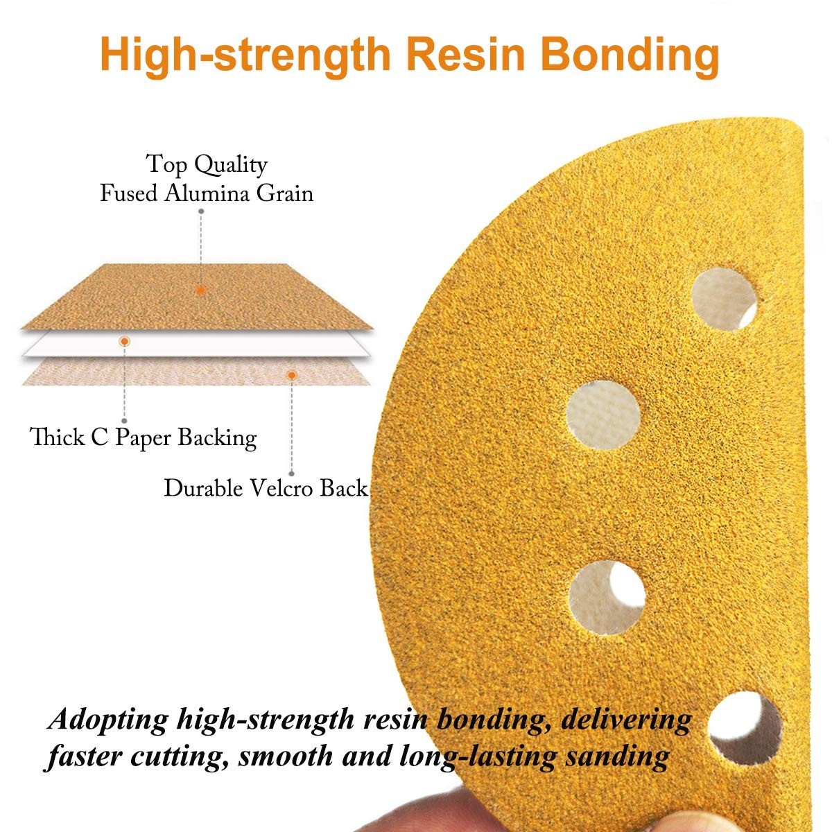 5-Inch 60-Grit Hook & Loop Sanding Discs, 100-Pack