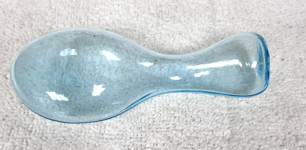 Antique Blown Aqua Light Blue Glass Bulbous Sock Clothes Darner 5" Long