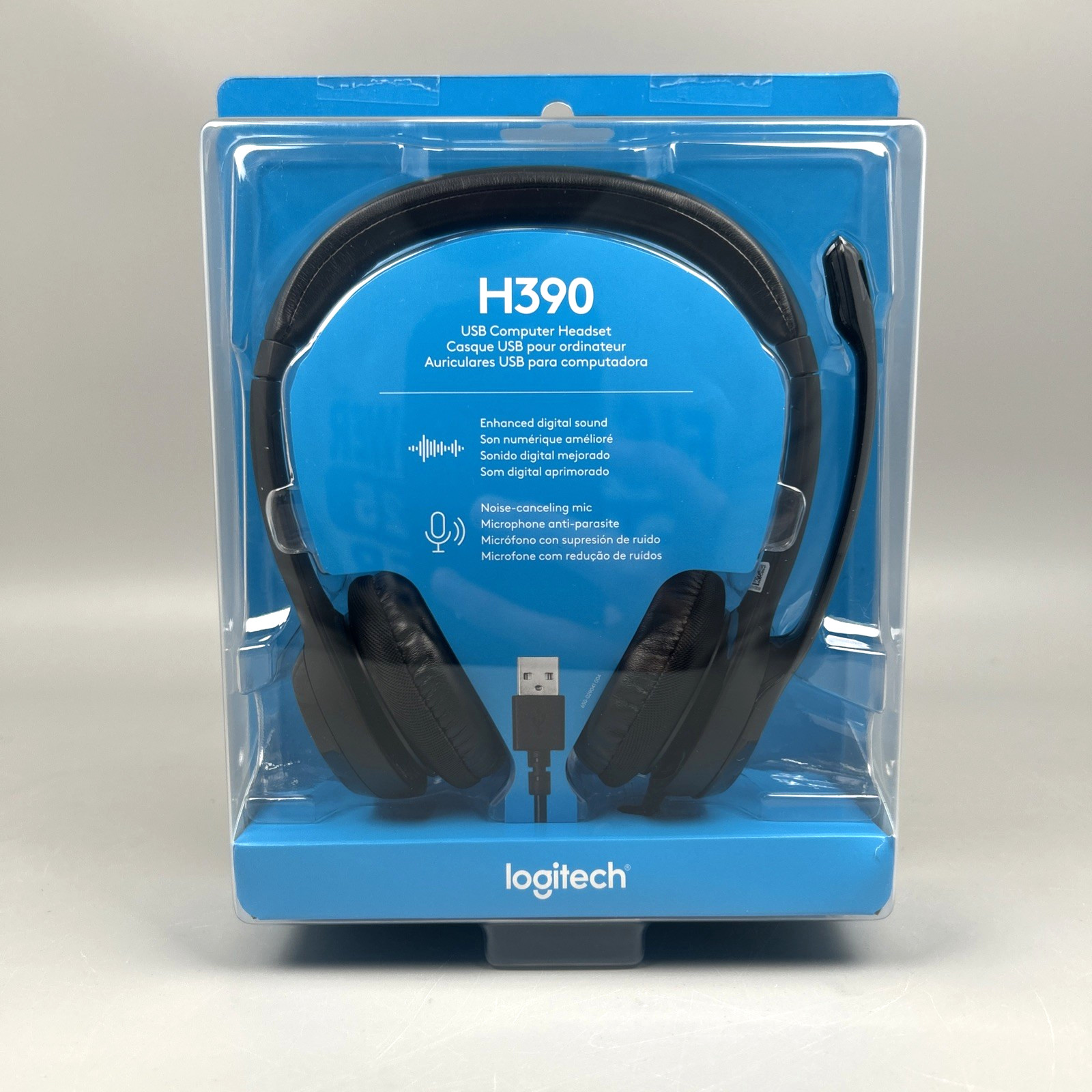 Logitech H390 USB Computer Headset Noise Canceling Mic Stereo - New Sealed