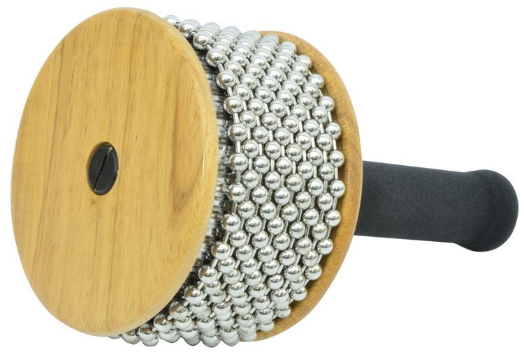 Chord Wooden Afuche Cabasa W/ Chromed Beads & Grip Handle For Percussion Effects