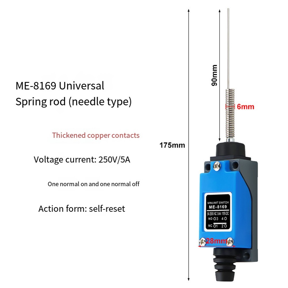 Industrial Grade ME8169 Limit Sensor Switch Waterproof 1NO1NC Travel Switch