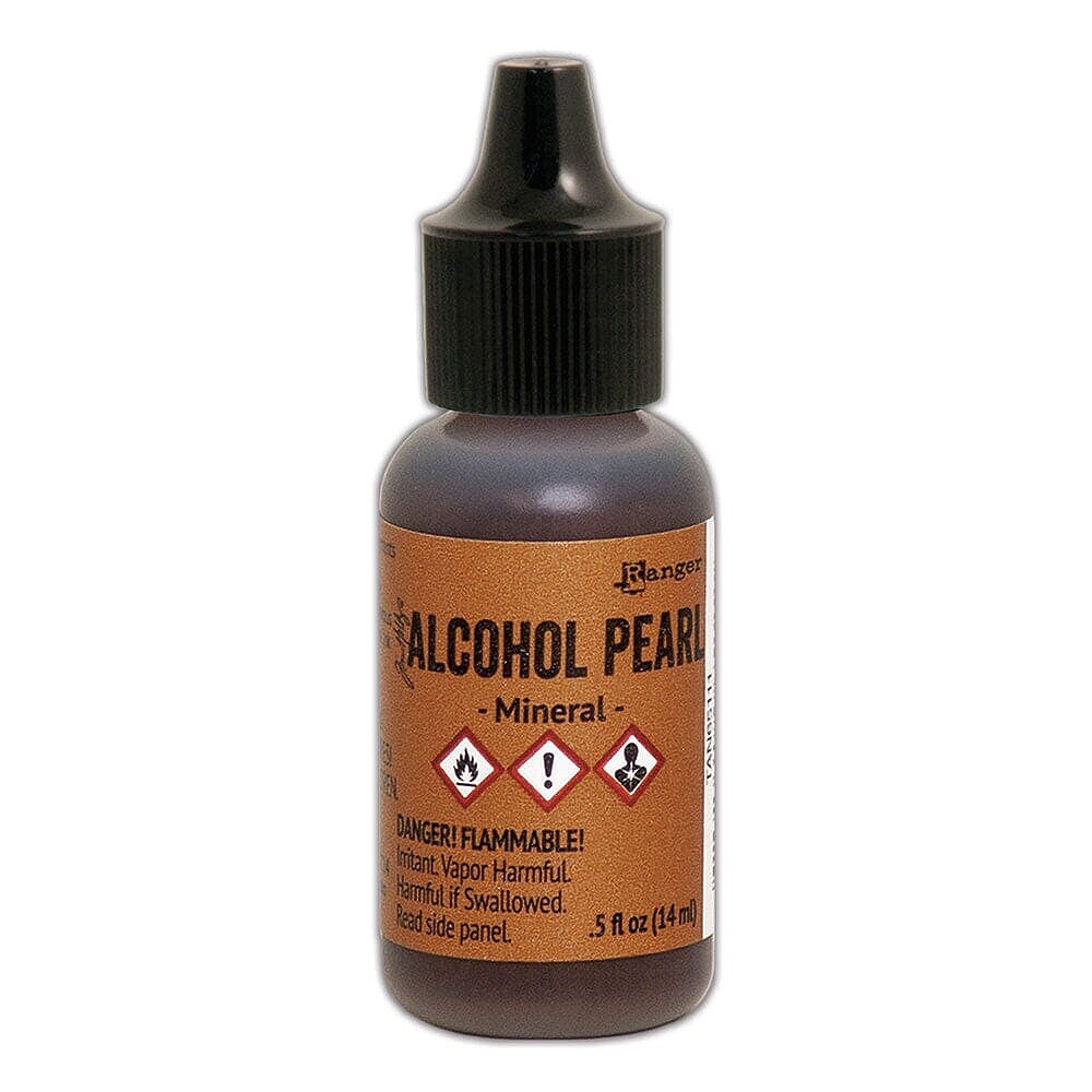Ranger, Tim Holtz, Alcohol Ink, Pearl, Mineral Alcohol Ink .5 fl oz, Brown Ink