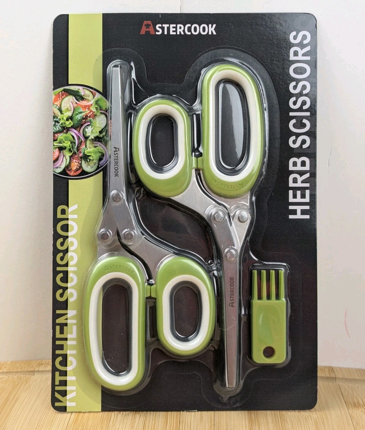2pk HERB Kitchen Scissors, Herb Shears Cutter Tool with Stainless Steel Blades