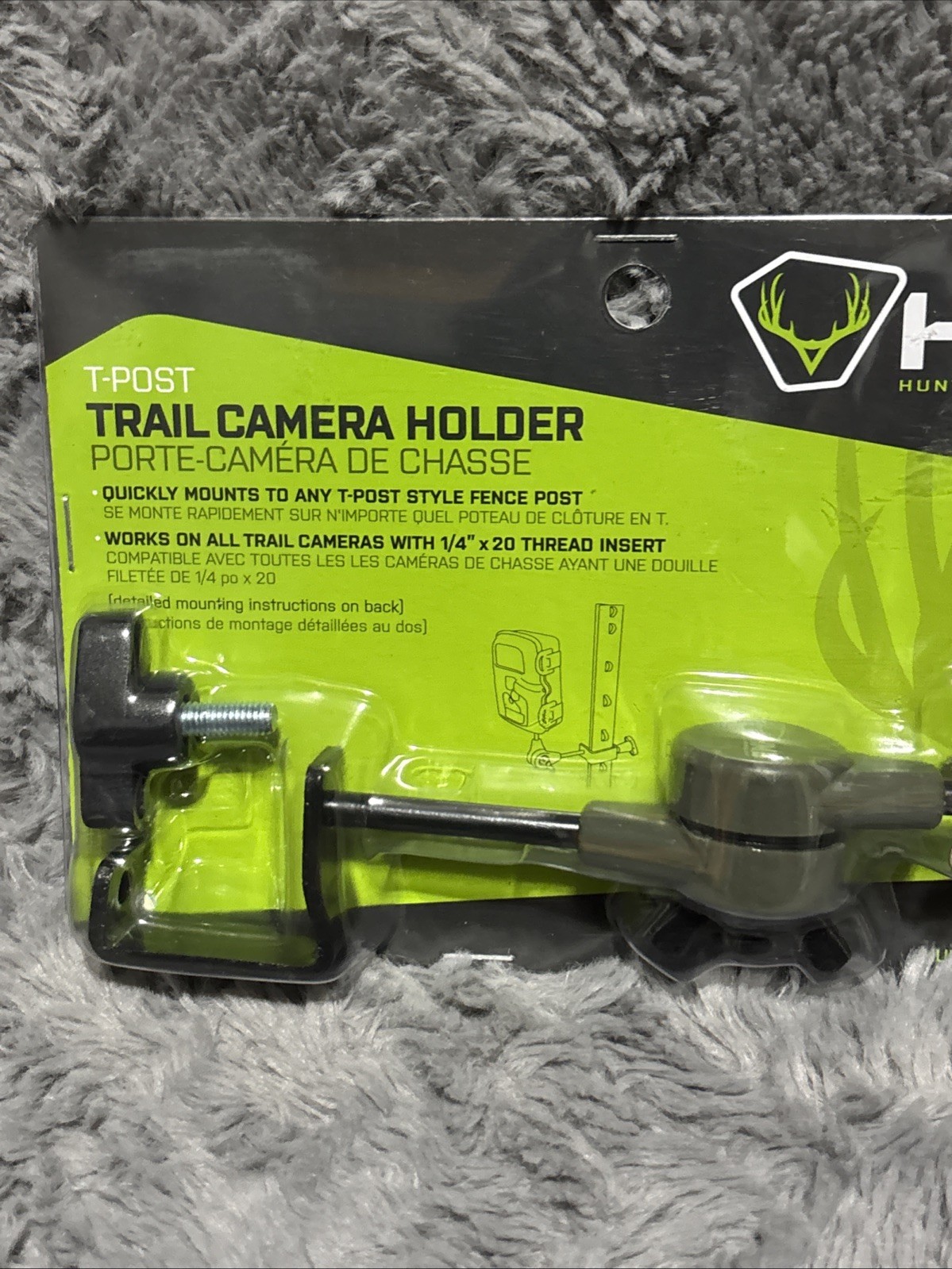 HME T-Post Trail Camera Holder For 1/4 X 20 Thread Insert Trail Cams