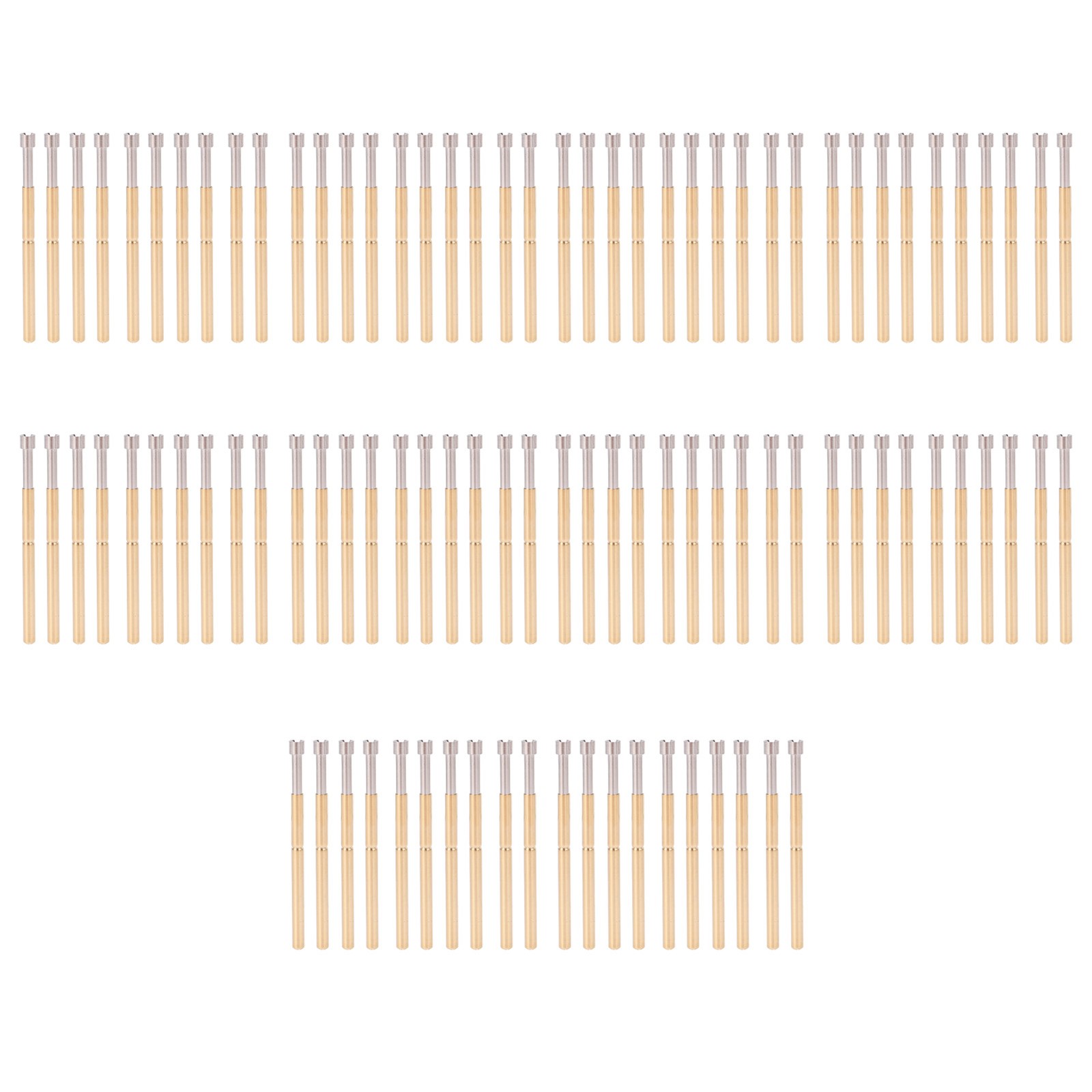 100pcs Spring Test Pogo Pin Concave Head Type Brass Material 2.02mm/0.1in