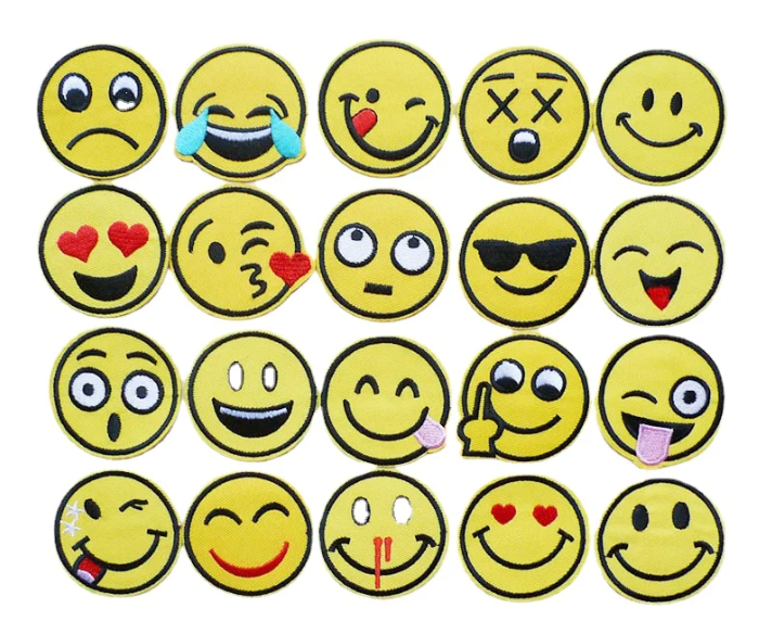 EMOJI - YELLOW FACE with SUNGLASSES - Embroidered Iron On/Sew-On Patch
