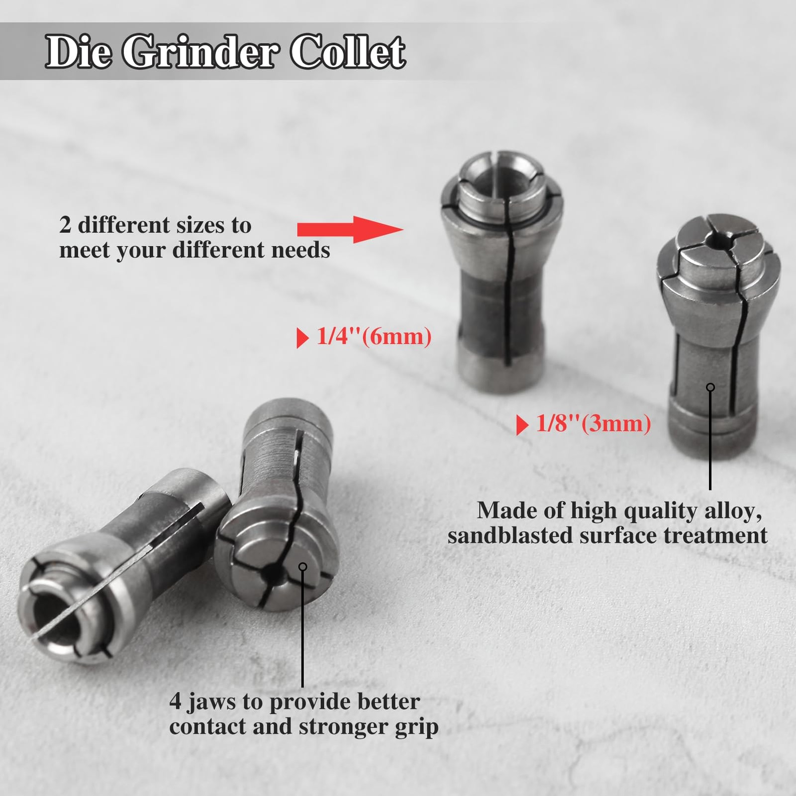 LEONTOOL 4 Pcs Die Grinder Collet Grinding Machine Clamping Adapter...