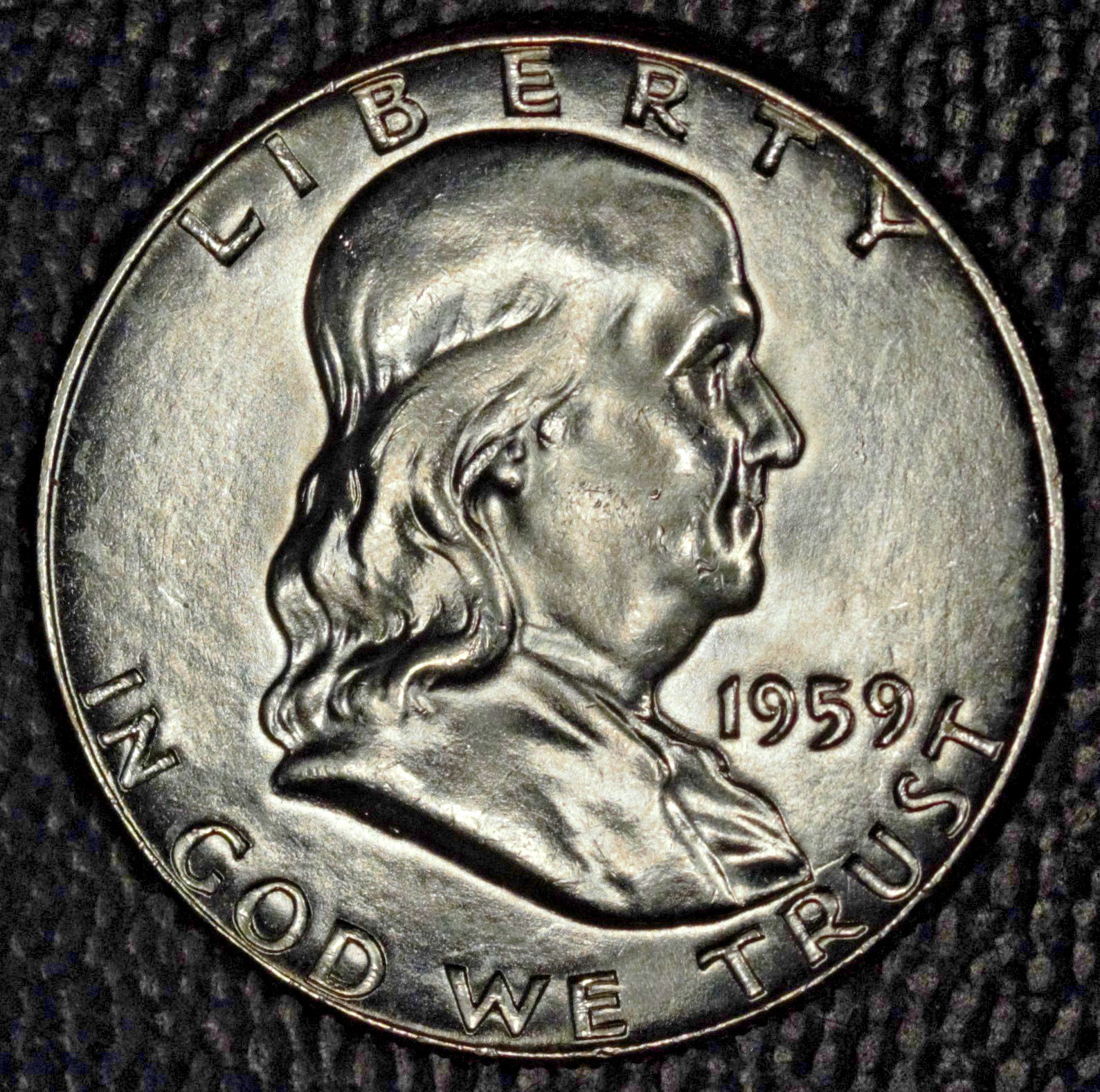 1959 Franklin Half Dollar, Very Choice BU+, Almost FBL