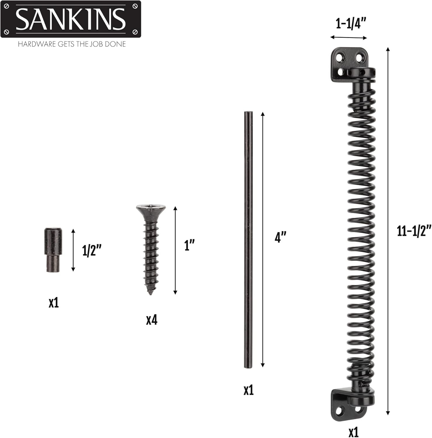 11-1/2" Gate Spring Self Closing Heavy Duty Outdoor Door Spring Automatic Metal