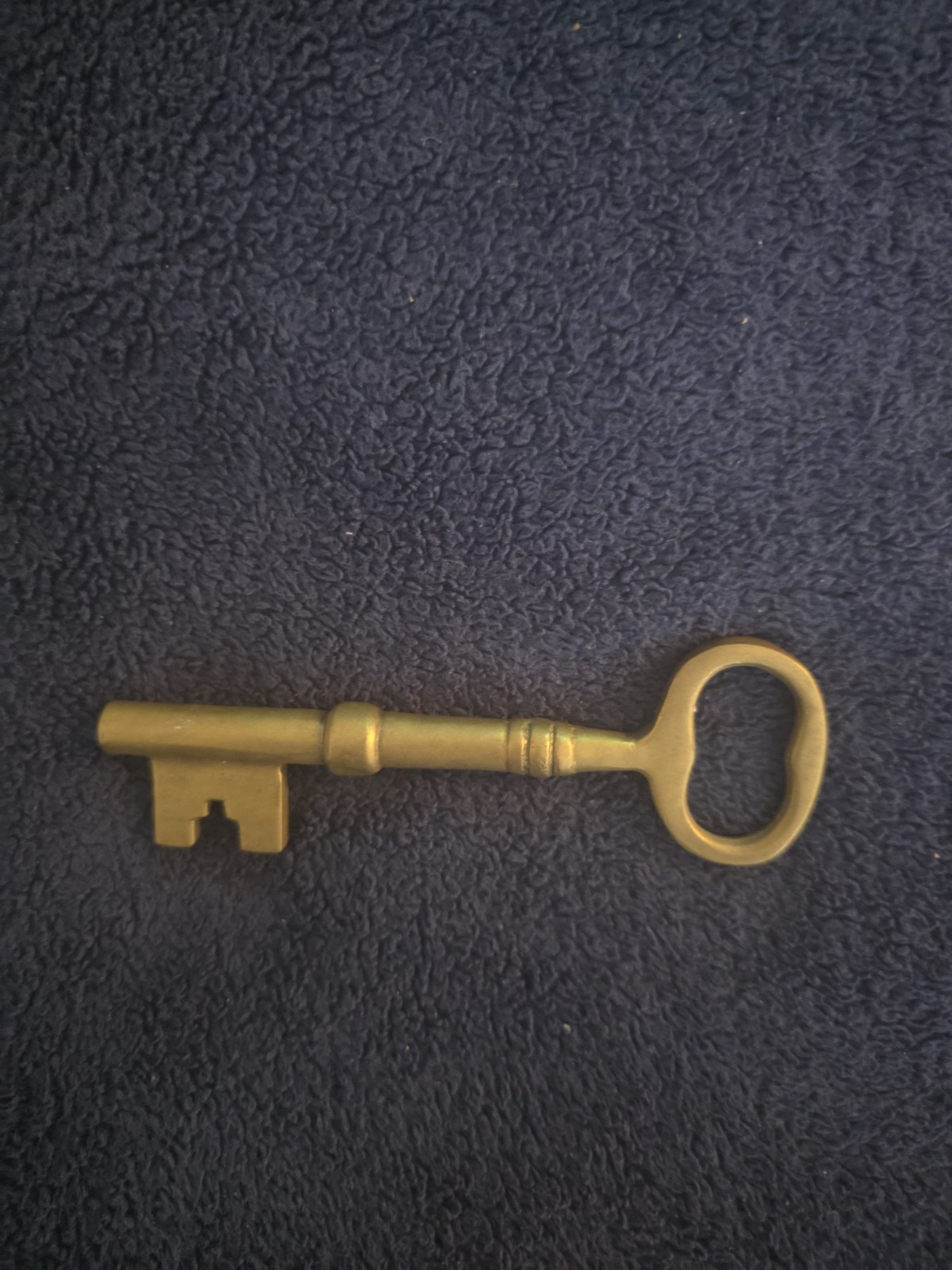 Vintage Large Brass Barrel Skeleton Key - Antique Furniture Armoire Cabinet Lock