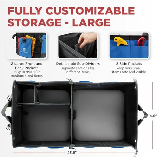 Car Trunk Organizers | Trunk Organizer, Car Storage Organizer - Large Blue