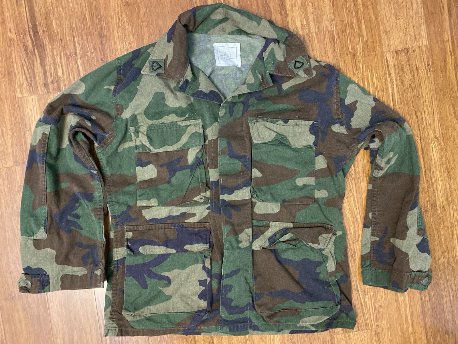 US Military Early 1981 Elvis Collar Nyco Twill M81 Woodland BDU Shirt