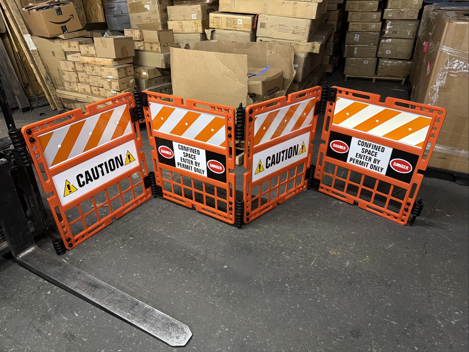 GRAINGER APPROVED 6EGH1 Barricade System Folding Panels Stationary, 36 ht 11 ft