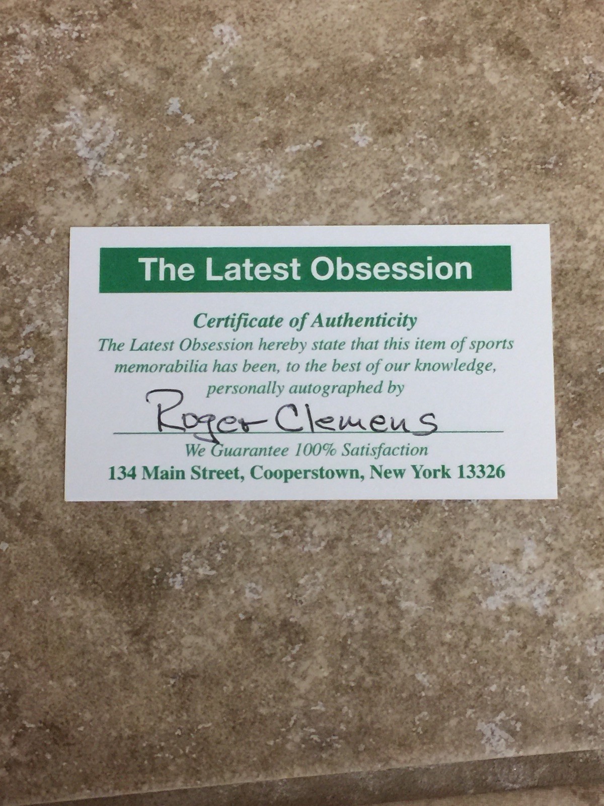 1997 Rodger Clemens Auto COA