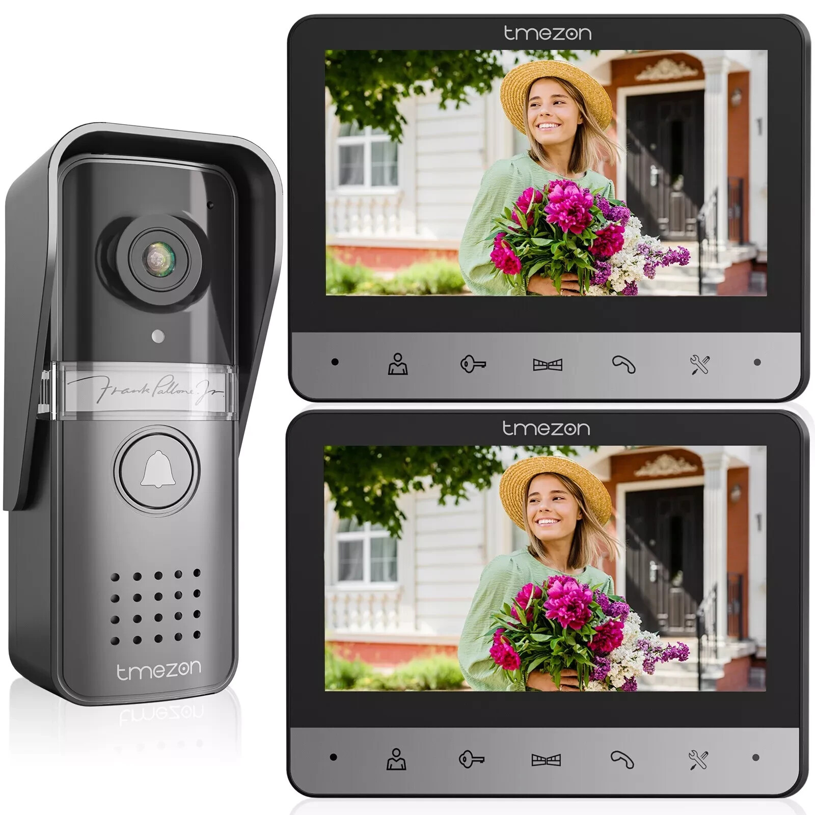 TMEZON Video Doorbell Door Phone Intercom Entry System 1/2x 7inch LCD Monitor