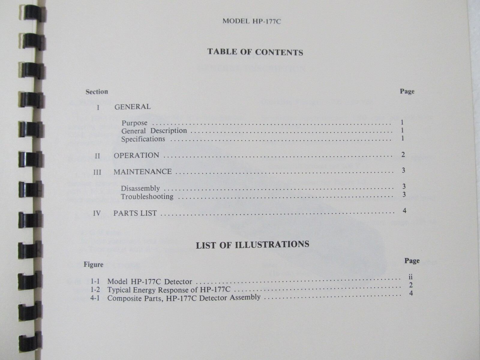 EBERLINE Beta-Gamma Detector Assembly HP-177C TECHNICAL MANUAL