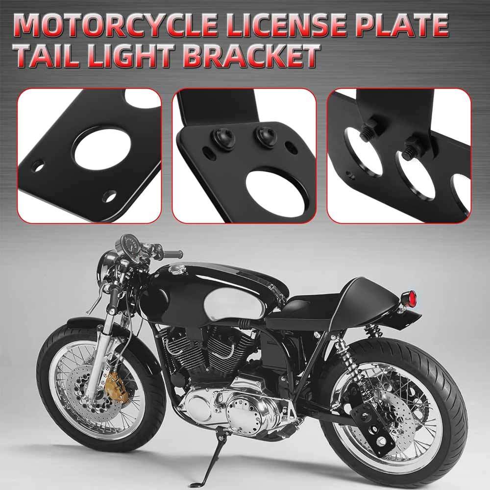 Motorcycle Side Mount License Plate Bracket Holder For Harley Chopper Dyna Black